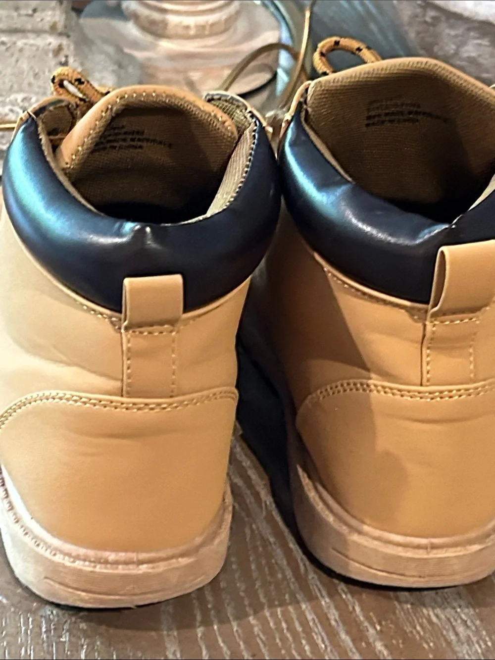 Kids Tan Workmen Work Style Boots Big Boys Size 3
